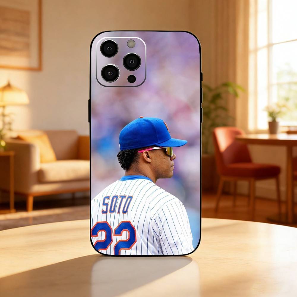 baseball player J-Juan Soto 22 Phone Case For iPhone17,16,15,14,13,12 Plus,Max Soft Silicone Black Cover iPhone15pro