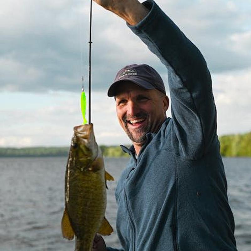 20 Pezzi Swimbait a Coda a Paletta Crankbait Soft Lures a Coda a T Wobbler Swimbait Artificiali per Acqua Dolce e Salata