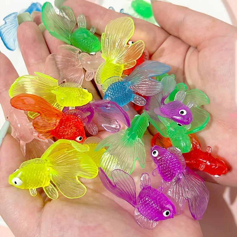 5/10PCS Realistic Floating Artificial Goldfish - Rubber Fake Fish, Aquarium Ornament & Interactive Cat Toy