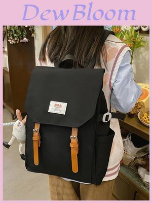 Nylon Casual Backpack For Students With Design And Laptop Compartment