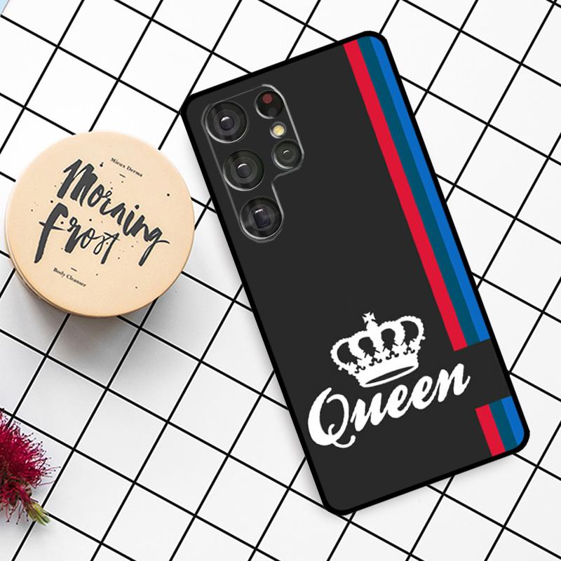 King Queen Couple Lovers Case For Samsung Galaxy S21 S22 S23 S24 S25 Ultra S9 S10 S25 Plus S25 FE S20 FE Phone Cover