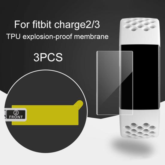 3Pcs Precise TPU Explosion-proof Full Screen Protector for Fitbit Charge 2/3