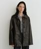Urago Button Half Leather Jacket