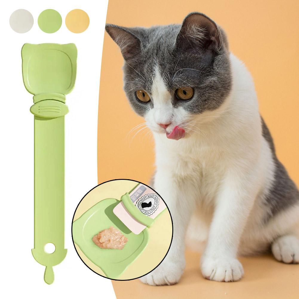 Cat Strip Feeder Spoon Spoon Handle Cat Food Strip Squeezer Pet Meat Mud Food Squeeze Treat Dispense Spoon For Cats Pet Supplies