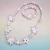 2pcs/Set Fashion Natural Wood Beads Jewelry Cute Animal Pattern Necklace Bracelet For Children Party Jewelry Girl Birthday Gift