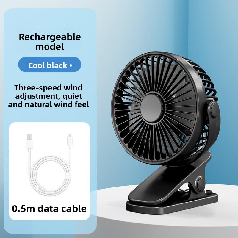 VE USB Rechargeable Table Fan Clip-on Type Portable Mini Desk Fan Hanging Clip Fan Night Light Air Cooler Outdoor Fans