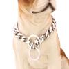 Cuban Link Thick Gold Chain Pet Collar for Large Dogs, Durable Stainless Steel with Gold Plating for Stylish and Safe Walks