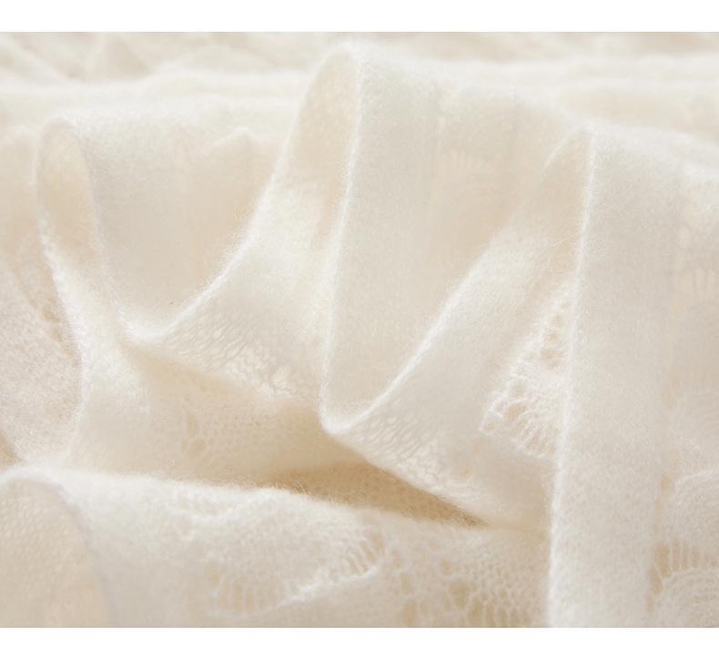 Women's 100% Pure Cashmere Hollow Knit Scarf - Solid Color & Warm
