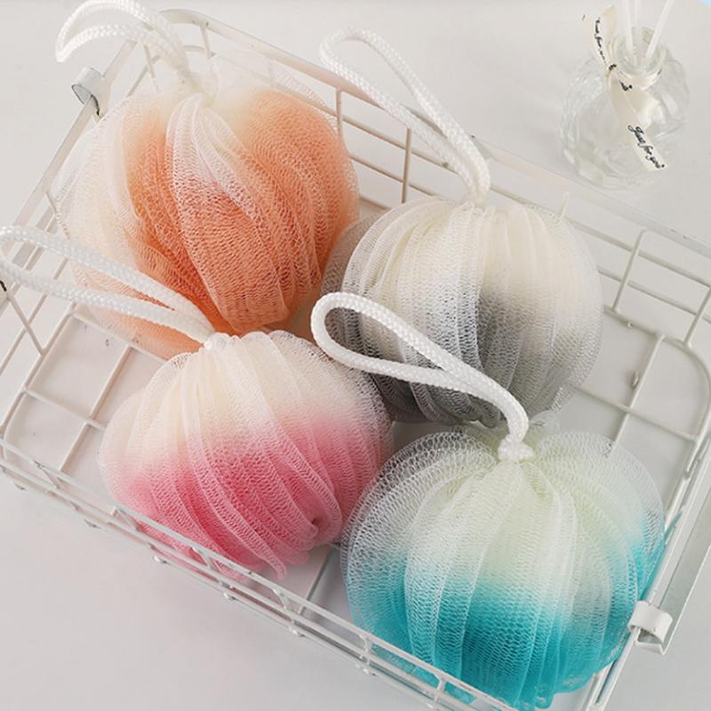 Soft Bath Scrub Bath Ball Body Clean Bath Puff Bathroom Supplies Pumpkin Shape Scrubbing Bubble Shower Mesh Sponge Back Brush
