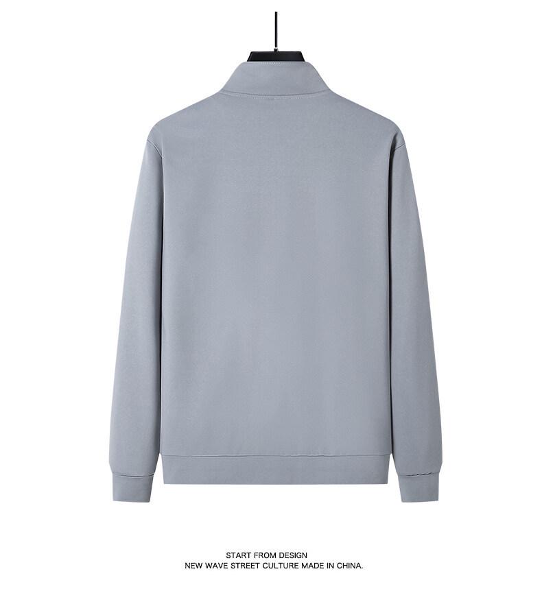 Men's Plus Size Cotton Casual Sports Set - Spring/Autumn Stand Collar Jacket & Two-Piece Trend