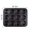 Forma de bolo de 12 furos para uso doméstico 12 assadeiras assadeiras assadeira de 12 furos chapa chapa assadeira assadeira de 5 cm assadeira assadeira