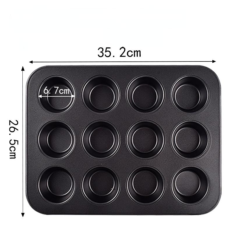 Forma de bolo de 12 furos para uso doméstico 12 assadeiras assadeiras assadeira de 12 furos chapa chapa assadeira assadeira de 5 cm assadeira assadeira