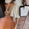Purely want to wear two bubble sleeve dresses with waist closed, one word off-the-shoulder waist puffy short skirt, small holiday skirt summer