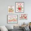 Kitchen Christmas Wall Art Print Hot Chocolate, Candyland Express, Gingerbread Bakery Sign Poster Vintage Canvas Painting Decor