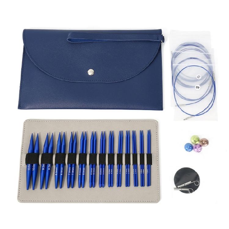 13Pairs of Aluminum Circular Knitting Needle Interchangeable Circular Knitting Needle Set for Knitting Sweater Sock
