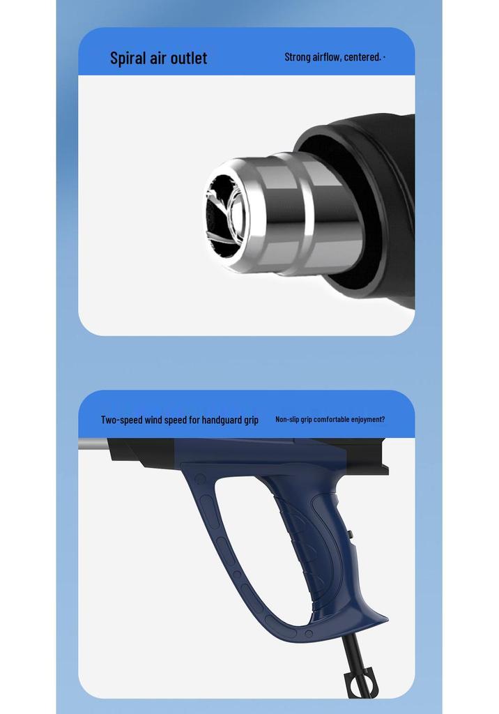 2000W Industrial Hot Air Gun with Stepless Temperature Control for Film Baking and Car Color Change