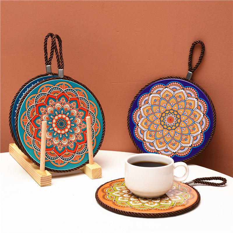 Ceramiczna podkładka pod garnek w stylu chińskim, chroniąca przed oparzeniami i zarysowaniami, na stół w jadalni