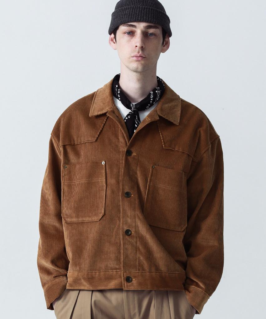 Stage Name Western Corduroy Oversized Trucker Jacket_Camel Brown