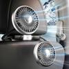 Car Cooling Air Fan USB Double Head Car ElectricCooling Air Fan for Rear Seat 360 Degree Rotatable with LED