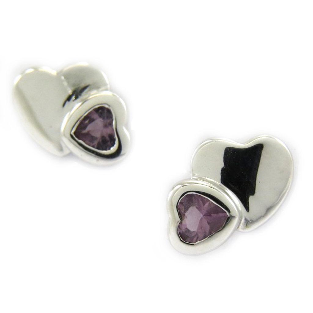 Altesse [G6920] - Boucles Argent 'Love Sweet Love' violet