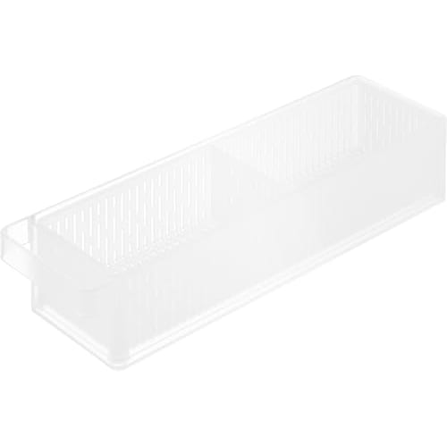 Yamazaki Tower Refrigerator-Suitable Colander Bowl with Lid and Divider, White, Container: W37.5 x D11 x H8.5cm, Dishwasher-Safe, Storage Container, M