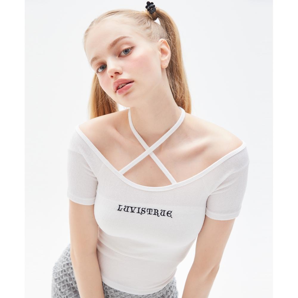 

LUV IS TRUE PY OFF SHOULDER TEEWHITE