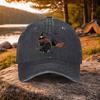 Halloween Witch Black Cat Print Washed Baseball Cap Unisex Casual Hat for Golf Outdoor Daily Wear