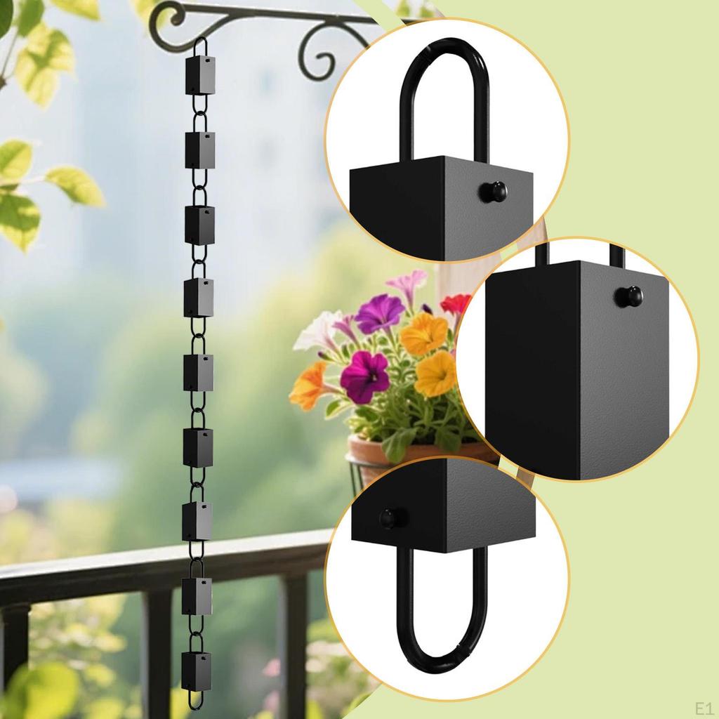 Rain Chain for Gutter Rainwater Diverter Hanging Aluminum Alloy System Replace Downspout
