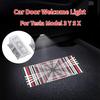 For Model 3 Y S X Car Door Welcome Light PLAID Time Space Tunnel Lights Door Step Ghost Light New Model Y Juniper 2025