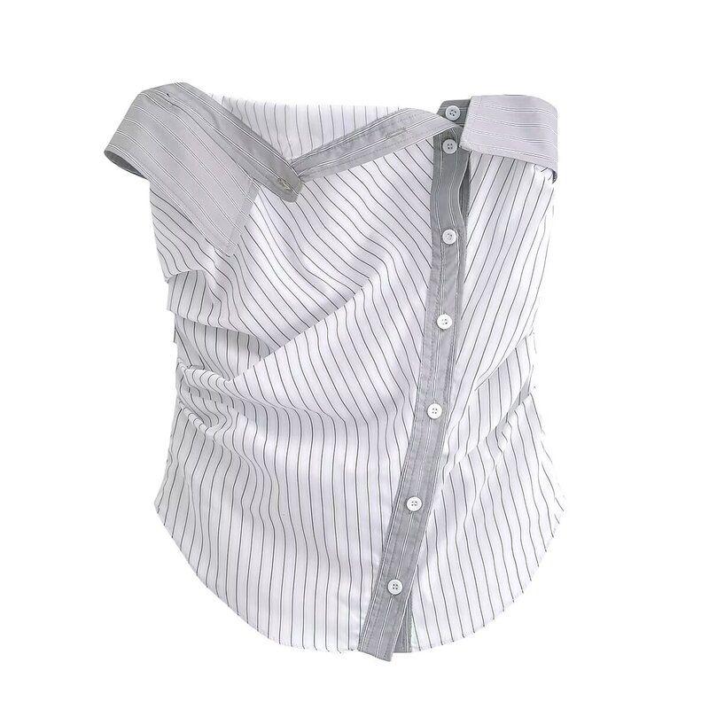 Fashion Wind 2024 Spring New Arrival Female Stylish Silm All-Matching Striped Tube Top Tops 3067033 250