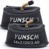 YunSCM 2-Piece 14x2.125 Tube Bent Valve CR202, 14x2.125/2.4 Electric Bicycle Tube, Compatible with 14x2.125/14x2.25/14x2.35/14x2.40 Electric Bicycles