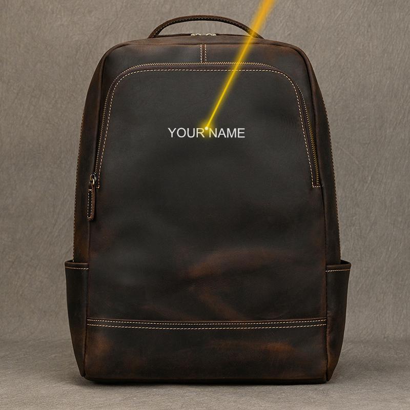 2026 New arrival leather backpack computer backpack 15.6 inch laptop bag for men male travel bags vintage business daypack men