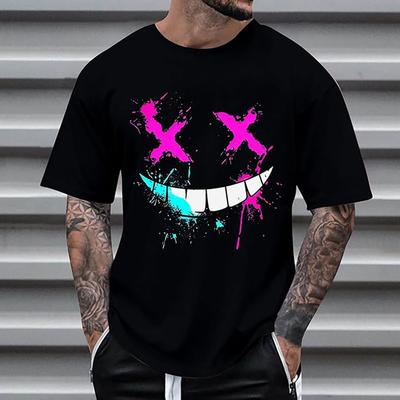 Men's Trendy Simple Style 3D Digital Printed Short Sleeved T-shirt