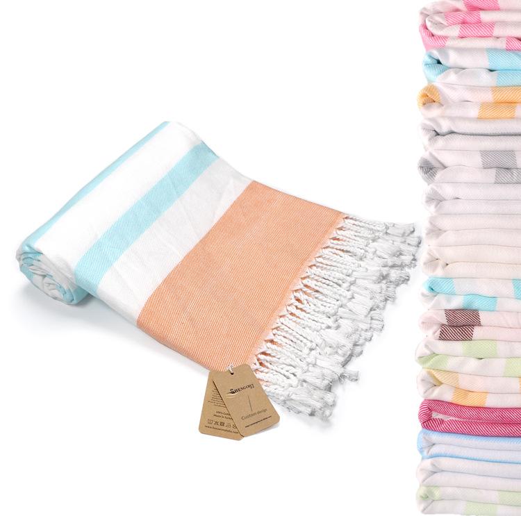 

Турецкое пляжное полотенце из 100% органического хлопка - Впитывающее с кисточками, Банное и пляжное полотенце из чистого хлопка 90x180