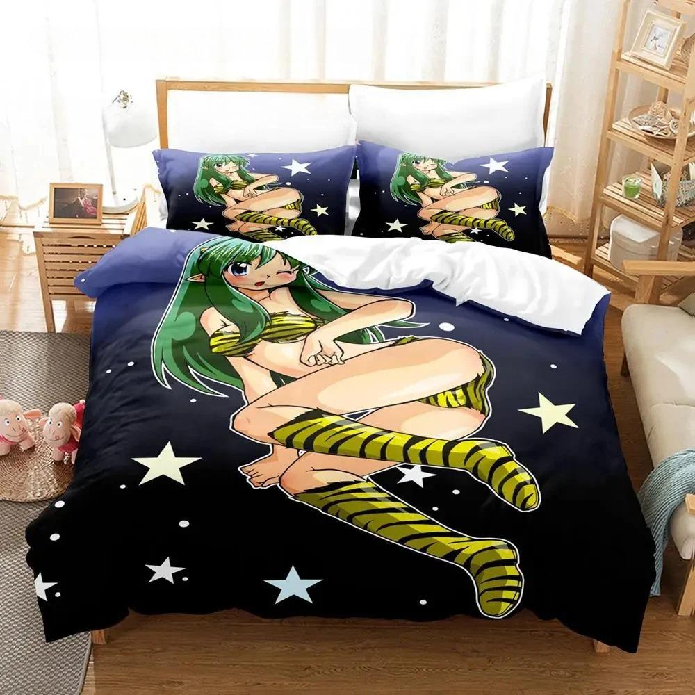 Urusei Yatsura Lum Bedding Set Single Twin Full Queen King Size Bed Set Aldult Boys Bedroom Duvet cover Sets Anime