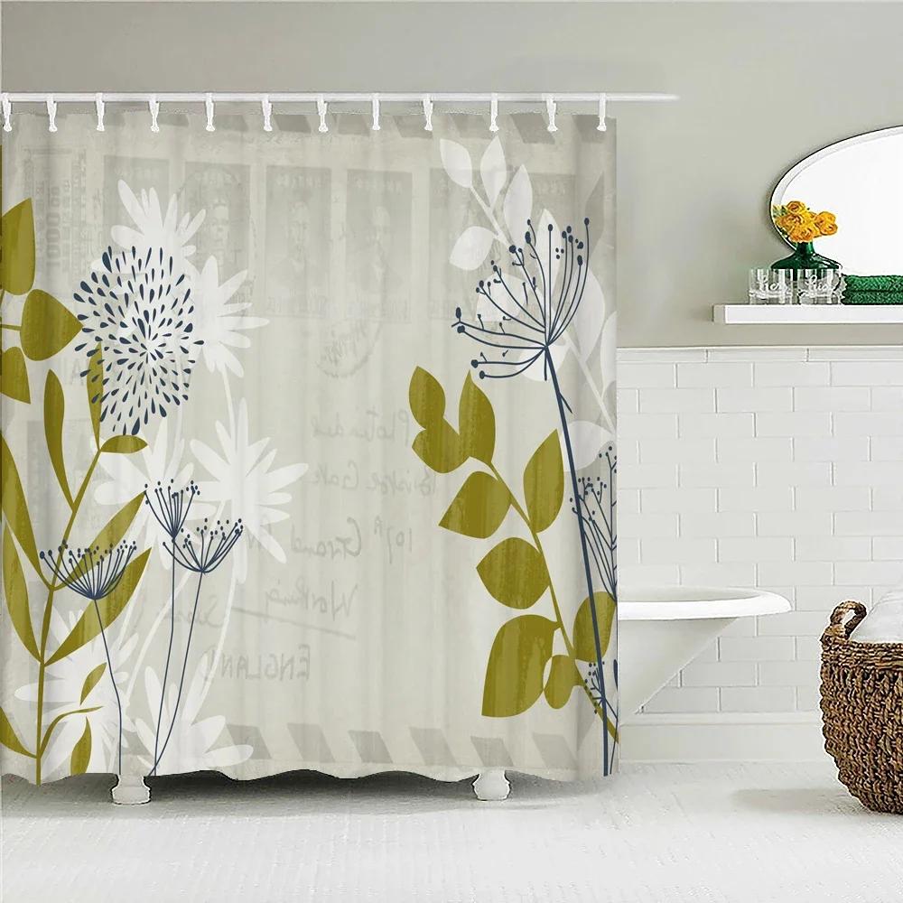 Dandelion Natural Flowers Shower Curtains Waterproof Bathroom Curtain Bath Curtain High Quality With Hooks Shower Curtain