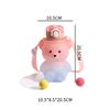 800ml Kawaii Straw Water Bottle With Rope Portable Bear Gradient Water Cup Large-Capacity Leak-Proof Drinking Mug For Kids Girls