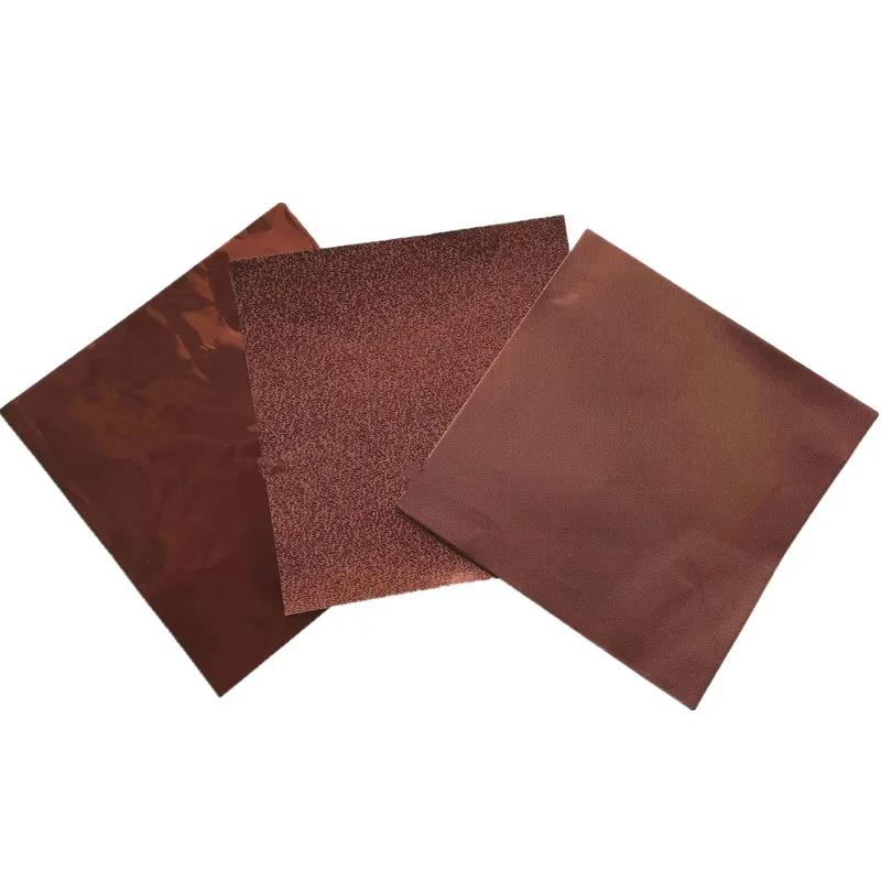 100Pcs 8x8cm Square Golden Aluminum Foil Candy Chocolate Cookie Wrapping Tin Paper Party DIY Gift Packaging