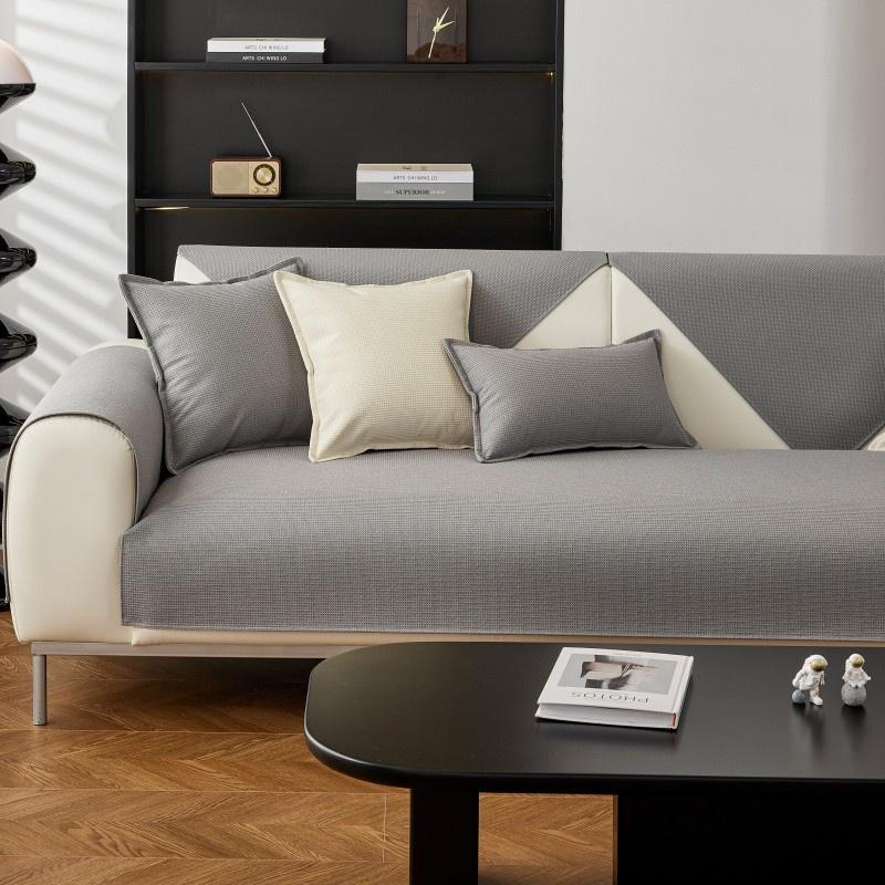 Waterproof Simple Solid Color Sofa Seat Cushion Household Non-Slip Living Room Pillow Cover Washable Removable Protector Items