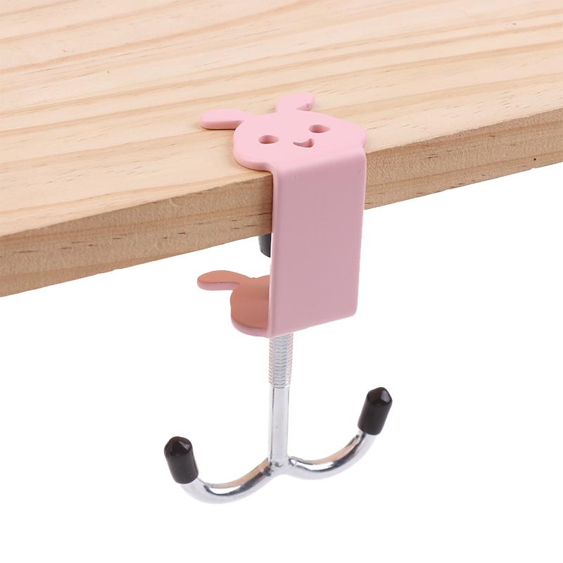 Cute Rabbit Desk Bag Hook Table Side Hanging Hook Adjustable Storage Hooks Headphone Backpack Desk Hanger Punch-Free