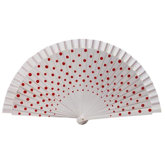 Practical Beautiful Decoration Multicolor Dot Print Folding Fan Home Supply Decorative Fan