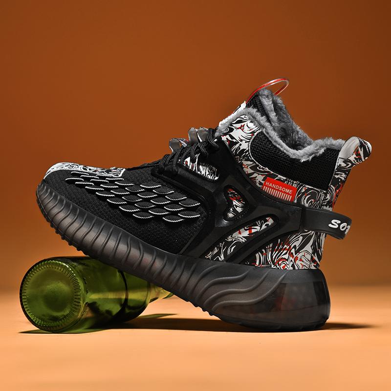 

мужские ботинки 2024 года, новые зимние тапочки, теплые мужские туфли, водонепроницаемые нескользящие плюшевые кроссовки, мужские теннисные туфли, ботинки, мужские кроссовки, зимние 46