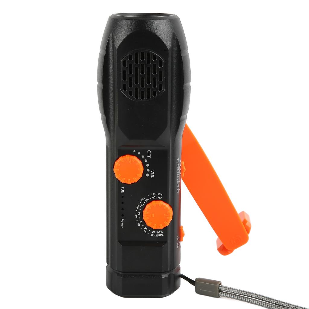 Flashlight Emergency Radio AM FM USB Charging SOS Alarm 1200mAh Small LED Hand Crank Radio for
