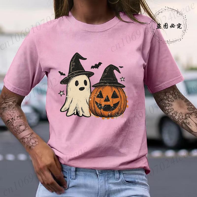 Halloween T Shirt Men Women Casual Short Sleeve Graphic Tee Print Cosplay Funny Halloween Pumpkin Tops Summer Y2k Clothes