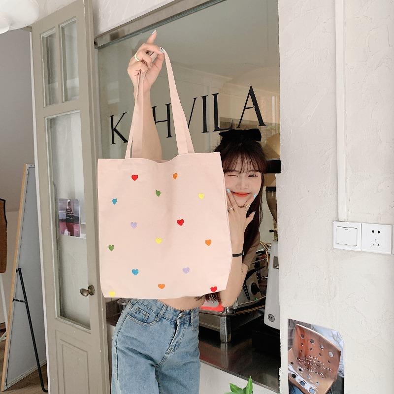 2 bags women's careful canvas bag women's literary shoulder bag simple handbag tote bag tide