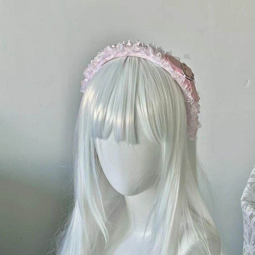 Abby Love Headband Goth Punk Leather Buckle Headdress Dark Hair Accessories Lolita Sweet Headband Hair Accessories