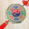 Feng Shui Alloy Bagua Mirror Pendant with Zodiac Signs & Taiji Symbols