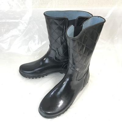 SPERRY TOP SIDER Rain Boots [WOS9/26.0/Black] Side Gore Rubber Large Fit(USED)