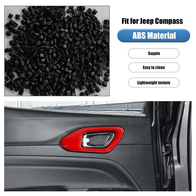 ABS Interior Door Handle Decoration Cover Sticker Fit For Jeep Compass 2021 Up Interior Accessories