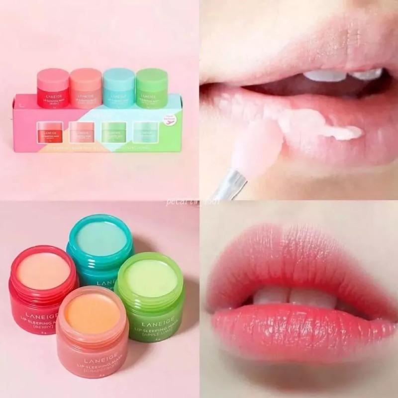 Nourishing Sleep Lip Mask Set Of Four With Moisturizing Hydration For Day And Night Care